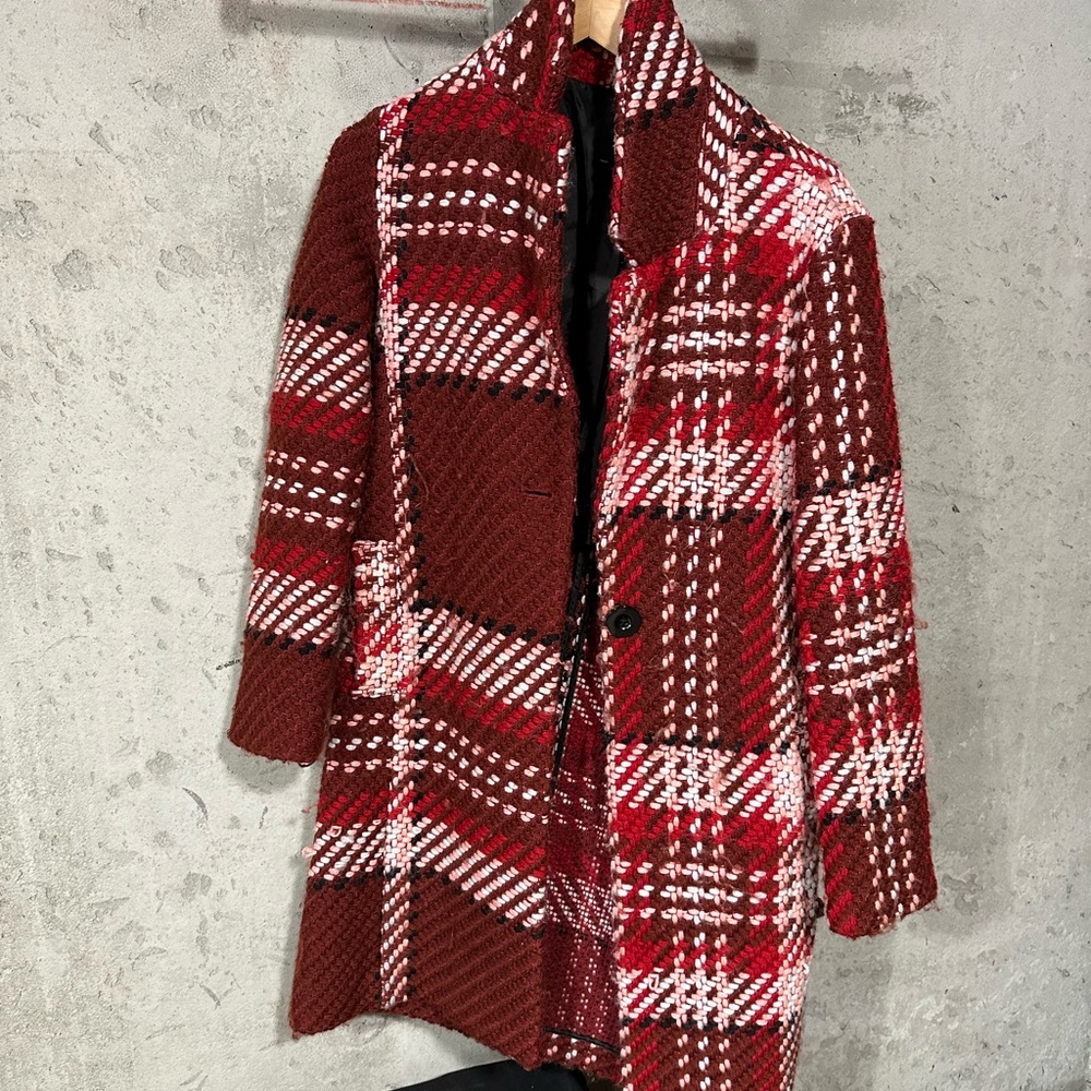 Plaid Weave Top Coat